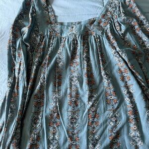 Floral Print Women's Top - Blue